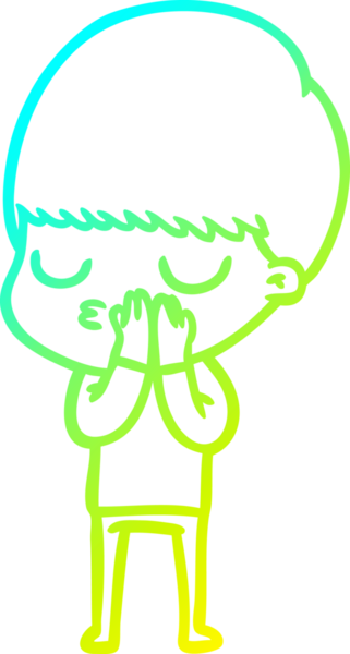 Bir çizgi film karakteri çizen soğuk gradyan bir çocuk bir insan tarafından çizilmiş.