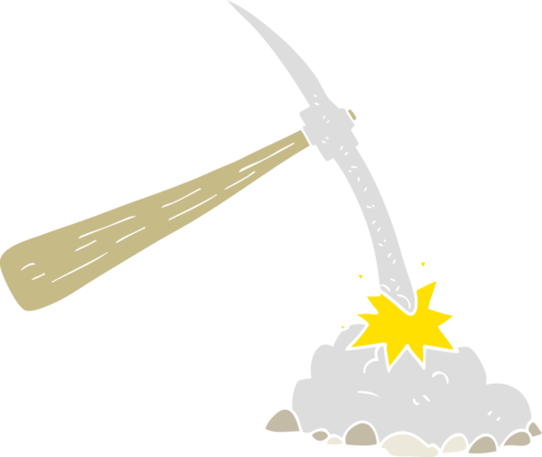 Bir insan tarafından çizilmiş bir baltanın düz renk çizimi