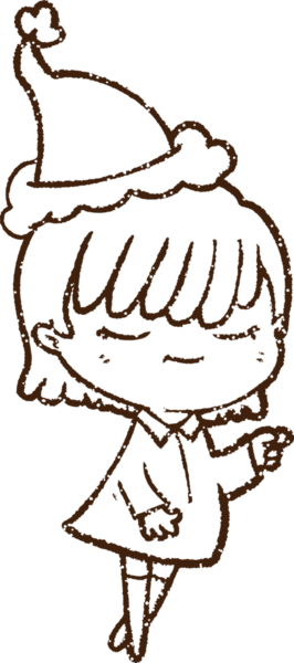 Bir insan tarafından çizilen neşeli kadın kömürü.