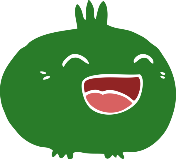 Bir insan tarafından çizilmiş mutlu kök sebze karalaması.