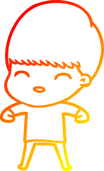 Bir insan tarafından çizilmiş mutlu çizgi film çocuğu çizimi.