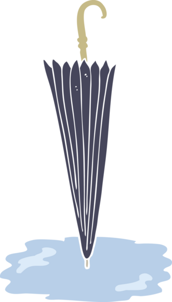 Bir insan tarafından çizilen şemsiyenin düz renk çizimi