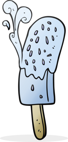 Bir insan tarafından çizilmiş serbest çizim buz lolipopu.