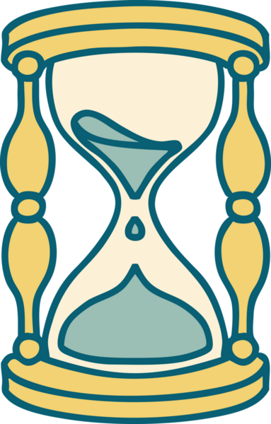 Bir insan tarafından çizilmiş bir saatin ikonik dövme şekli.