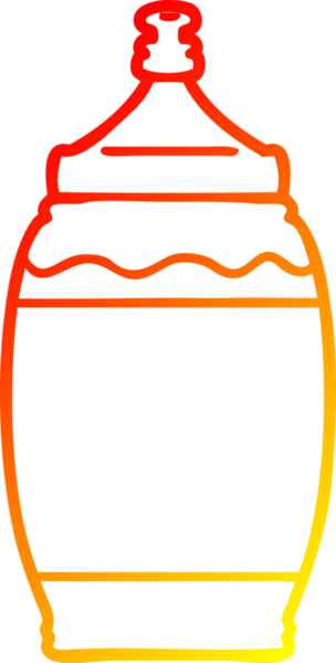 Bir insan tarafından çizilmiş ketçap şişesinin sıcak gradyan çizgisi