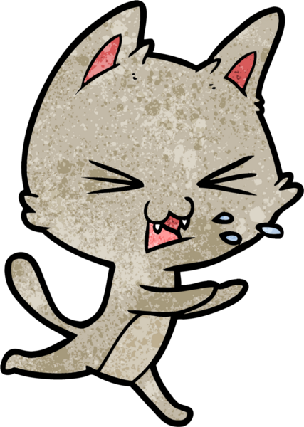 Bir insan tarafından çizilmiş kedi tıslaması.