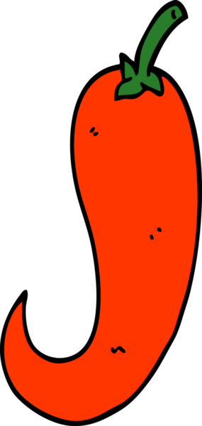 Bir insan tarafından çizilmiş kırmızı acı biber.