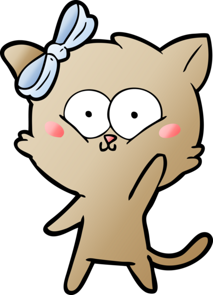 Bir insan tarafından çizilmiş çizgi film kedisi.