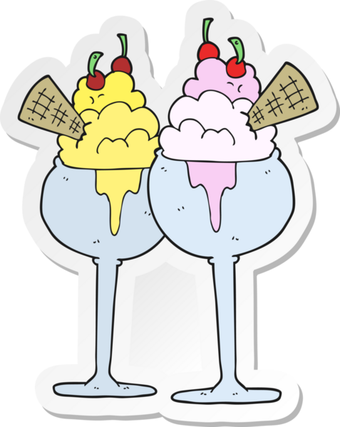 Bir insan tarafından çizilmiş karikatür dondurma etiketi.