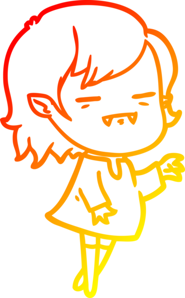 Bir çizgi film karakteri çizen ölümsüz vampir kız bir insan tarafından çizilmiş.