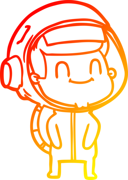 Bir insan tarafından çizilmiş mutlu bir astronot çizgi roman çizimi.