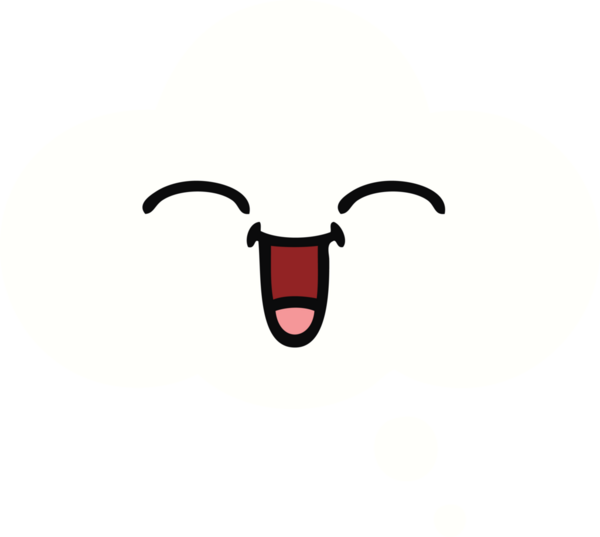 Bir insan tarafından çizilen düşünce baloncuğunun düz renkli retro karikatürü