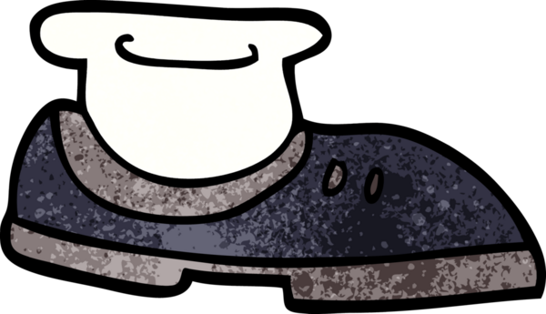 Bir insan tarafından çizilmiş çoraplı karalama ayakkabısı.