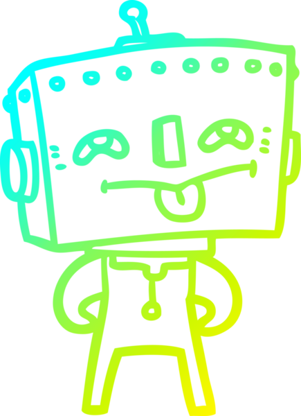 Bir insan tarafından çizilmiş soğuk gradyan robot çizimi