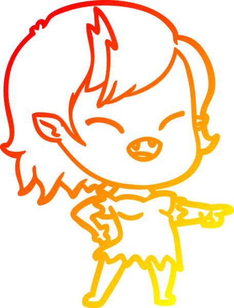 Bir insan tarafından çizilmiş, çizgi film karakteri vampir bir kızın sıcak çizgi çizimi.