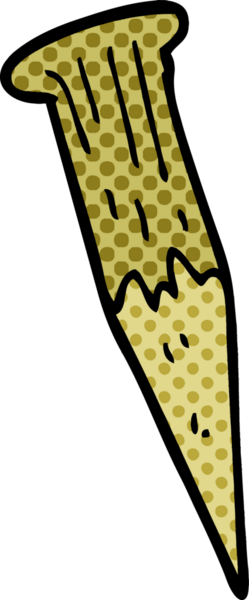 Bir insan tarafından çizilmiş ahşap bir kazık.