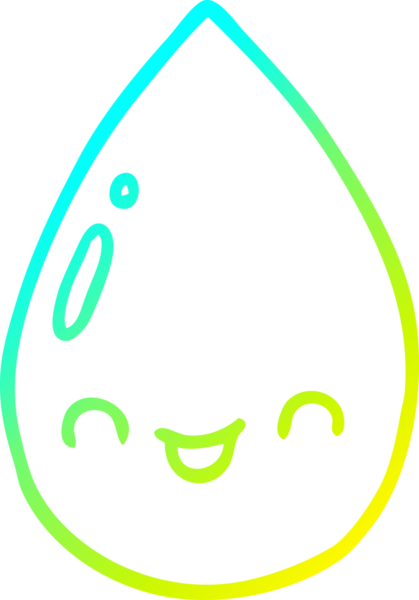 Bir insan tarafından çizilmiş bir çizgi filmin soğuk gradyan çizimi.