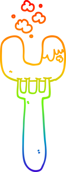 Bir insan tarafından çizilen çatalla çizilmiş bir sosisin çizimi.