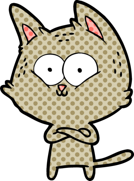 Bir insan tarafından çizilmiş çizgi film kedisi.