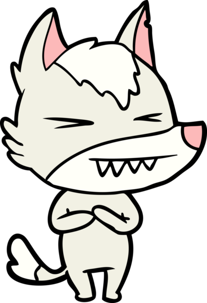 Bir insan tarafından çizilmiş kızgın kurt çizgi filmi.