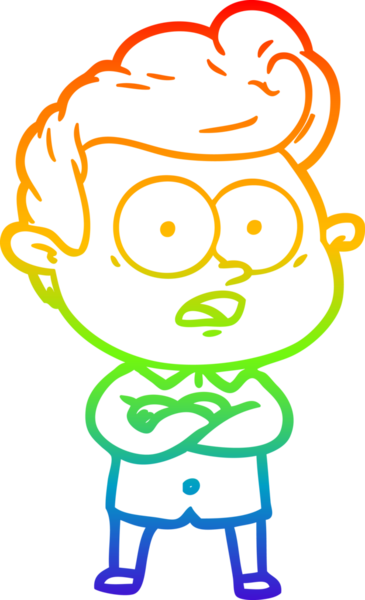 Bir insan tarafından çizilmiş gökkuşağı gradyan çizgi çizimi.