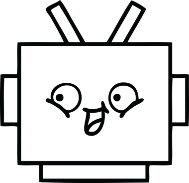 Bir insan tarafından çizilmiş robot kafasının çizgi çizimi