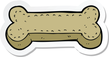 Bir insan tarafından çizilmiş köpek bisküvisi çıkartması.