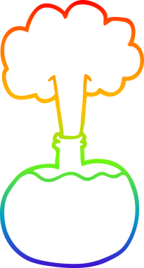 Gökkuşağı gradyan çizgi çizimi bir insan tarafından çizilmiş deney iksirleri