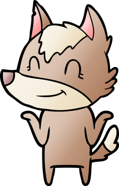 Bir insan tarafından çizilmiş dost canlısı bir kurt.