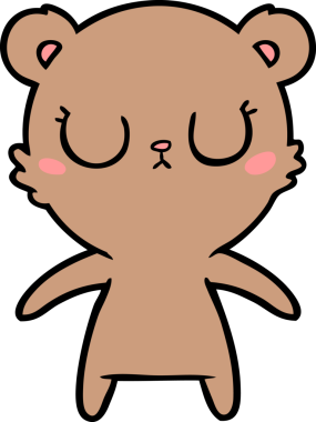 Bir insan tarafından çizilmiş barışçıl ayı yavrusu.