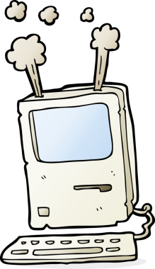 bir insan tarafından çizilmiş eski bir bilgisayar