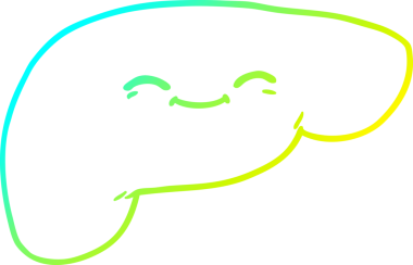 Bir insan tarafından çizilmiş karaciğerin soğuk gradyan çizgisi