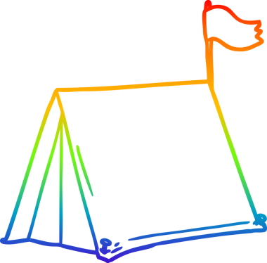 bir insan tarafından çizilmiş bir karikatür çadırı çizimi