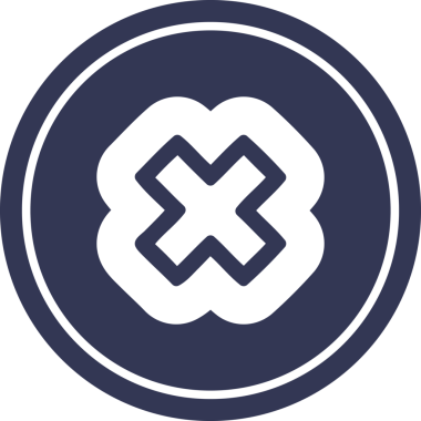 Bir insan tarafından çizilen çarpma işareti dairesel simgesi