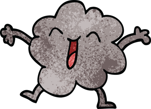 karikatür mutlu gri bulut bir insan tarafından çizilmiş