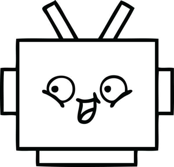 Bir insan tarafından çizilmiş robot kafasının çizgi çizimi