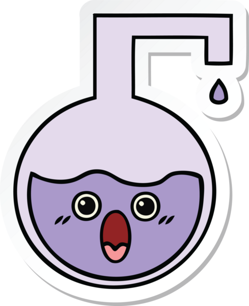 Bir insan tarafından çizilmiş şirin bir karikatür bilim deneyinin çıkartması.