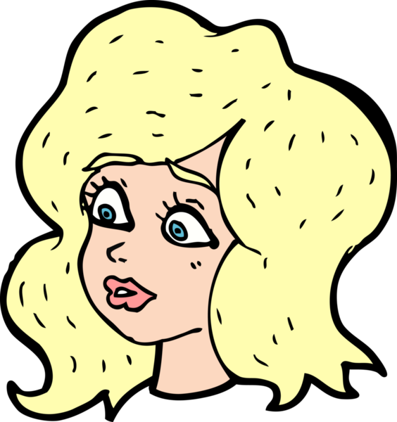 Bir insan tarafından çizilmiş bir karikatür kadını.