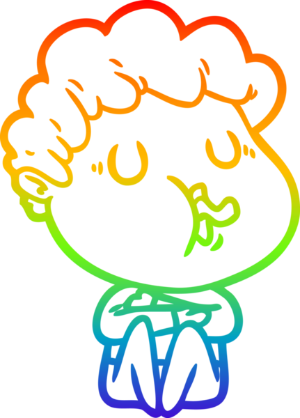 Gökkuşağı gradyan çizimi bir insan tarafından çizilmiş bir çizgi film karakteri.