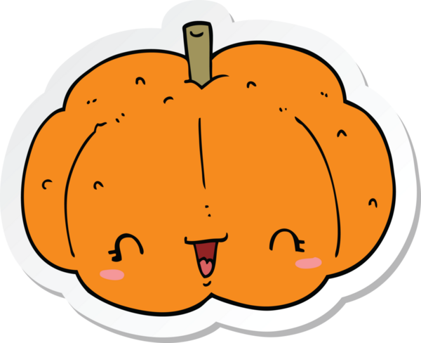 Bir insan tarafından çizilmiş bir balkabağı çıkartması.