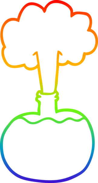 Gökkuşağı gradyan çizgi çizimi bir insan tarafından çizilmiş deney iksirleri