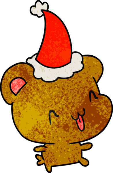 Bir insan tarafından çizilmiş kawai ayısının el yapımı karikatürü.