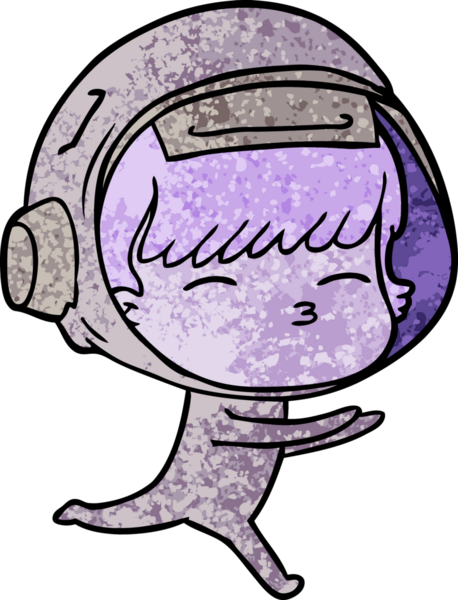 Bir insan tarafından çizilmiş meraklı astronot çizgi filmi.