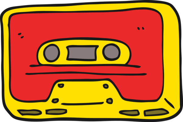 bir insan tarafından çizilmiş eski bir kaset.