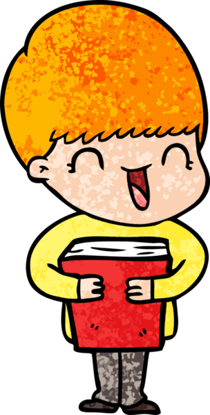 Bir insan tarafından çizilmiş mutlu çizgi film çocuğu.