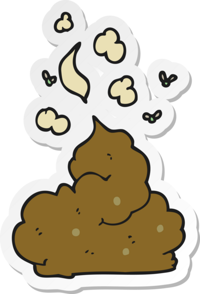 Bir insan tarafından çizilmiş iğrenç bir karikatür çıkartması.