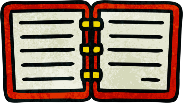 Bir insan tarafından çizilmiş not defterinin retro grunge desenli karikatürü.