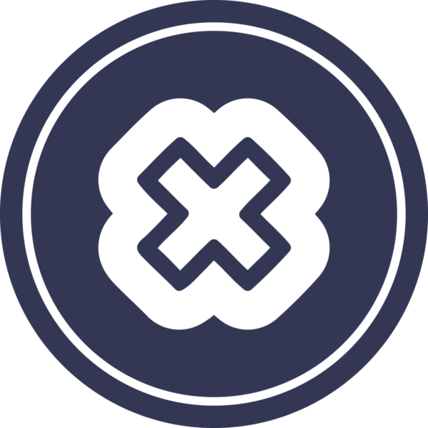 Bir insan tarafından çizilen çarpma işareti dairesel simgesi