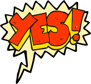 Serbest konuşma balonu karikatürü evet bir insan tarafından çizilmiş sembol