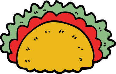 Bir insan tarafından çizilmiş karalama taco.